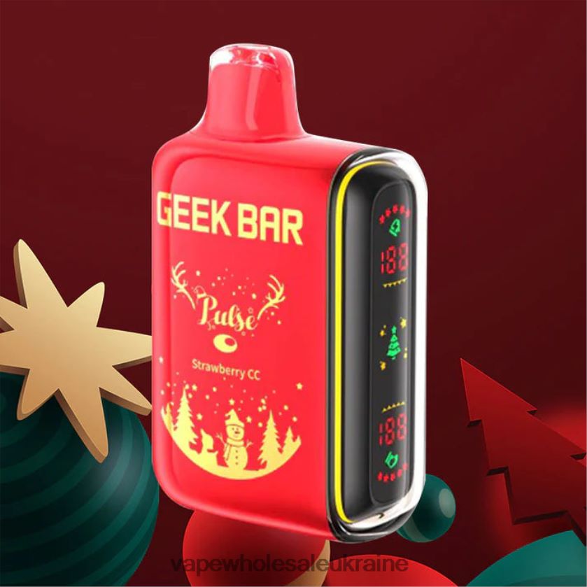 Вейп Украина Купить полуниця cc NDN6FT86 GEEK BAR Pulse святкове видання 7500 затяжок/15000 затяжок