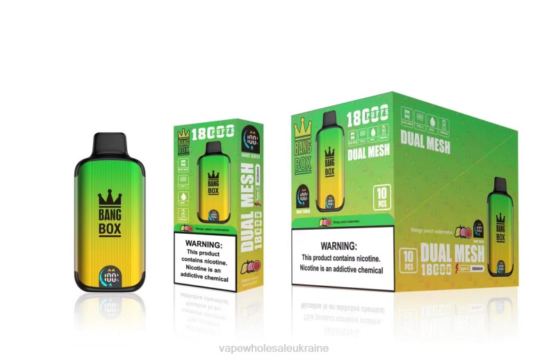 Vape Wholesale Ukraine - Bang Box 18000 затяжок манго персик кавун 2D4F89