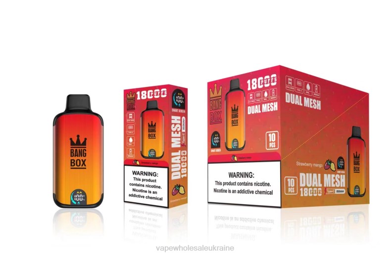 Vape Wholesale Ukraine - Bang Box 18000 затяжок полуниця манго 2D4F99