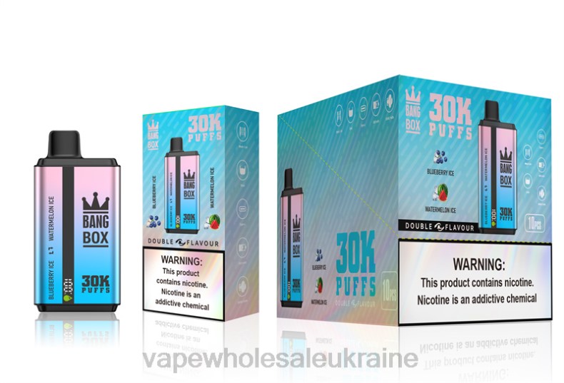 Vape Wholesale Ukraine - Bang Box 30000 затяжок подвійних смаків чорничний лід і кавуновий лід 2D4F69