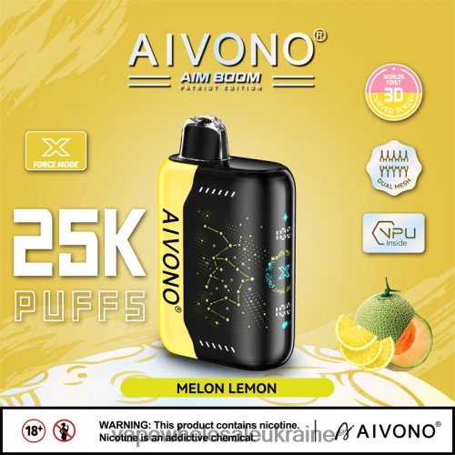 Вейп Україна Купити - Aivono AIM BOOM 25000 диня лимон B0000J348