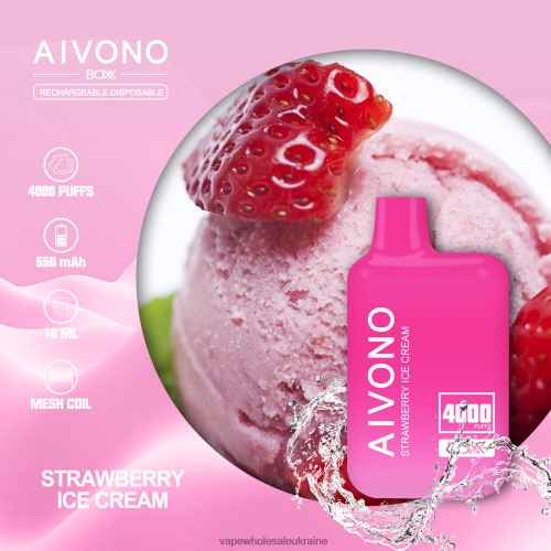 Vape Wholesale Ukraine - Aivono AIM BOXX 4000 полуничне морозиво B0000J221